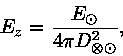 E_z = \frac{E_\odot}{4\pi D_{\otimes\odot}^2}